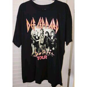 Def Leppard Shirt Men's 2XL BLACK Hysteria Tour 1988 Graphic TEE reissue......B8